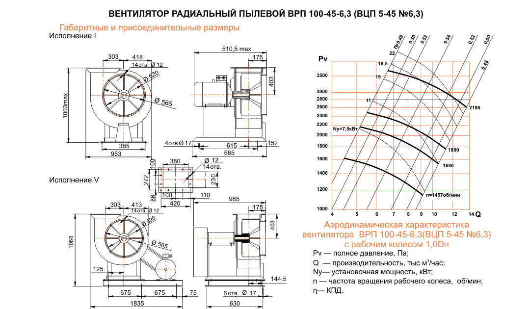 ВЦП 5-45 (ВРП 100-45) №6,3 Исполнение №5
